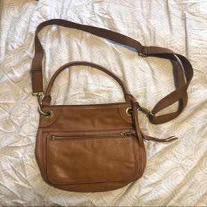 Fossil Tan Leather Crossbody Bag